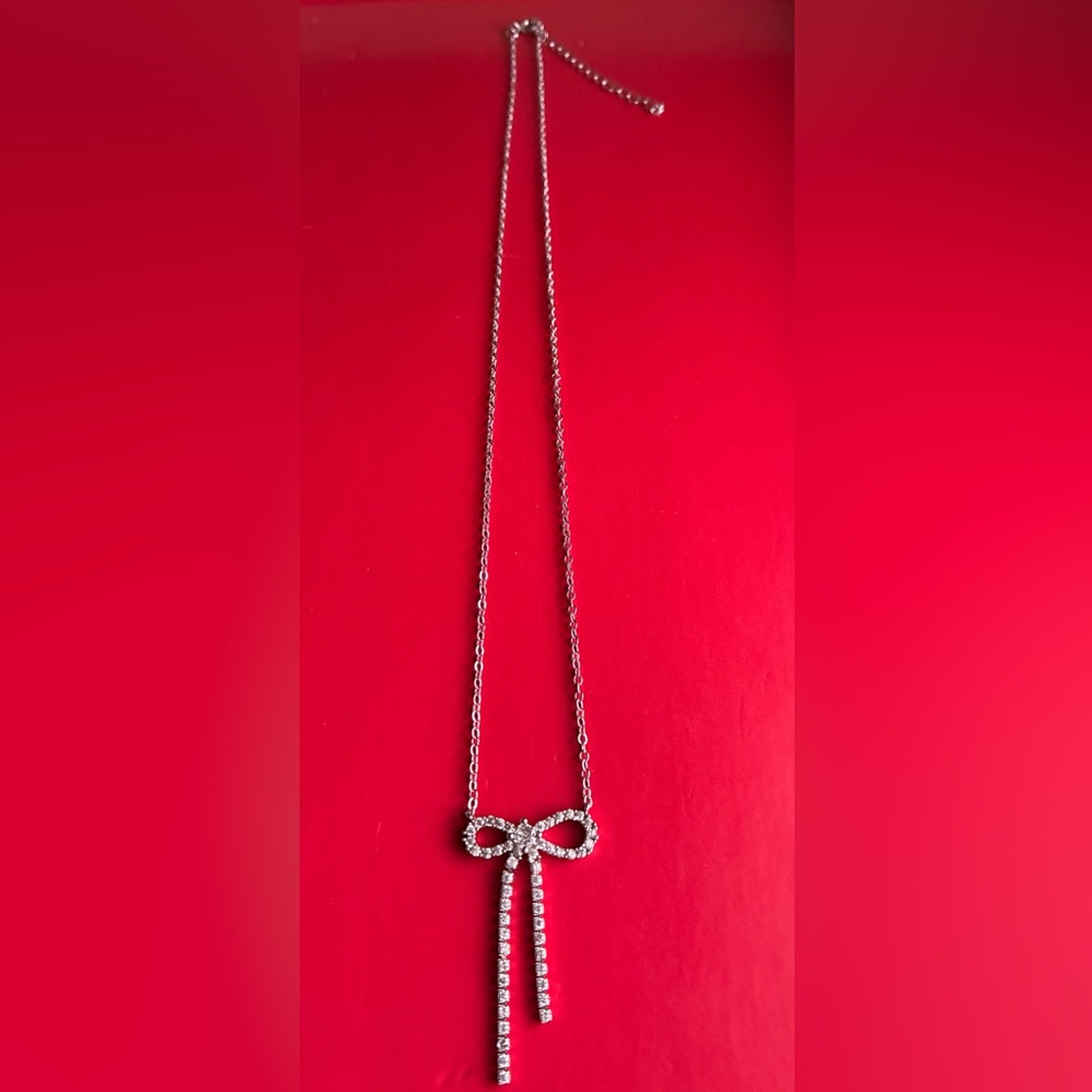 Silver Bow Necklace - Picture 4 of 9